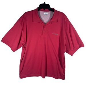 Columbia Golf Polo Shirt Mens Size Large Red Polyester Short Sleeve